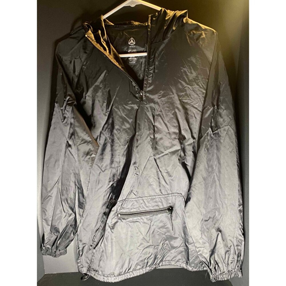 Vtg Active 1/2 Zip Pullover Mens S Hooded Windbreaker Jacket Front Pocket